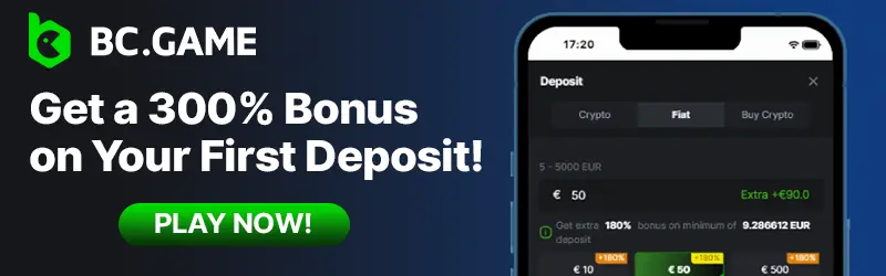 Get a 300% Bonus on your first BC Game Deposit