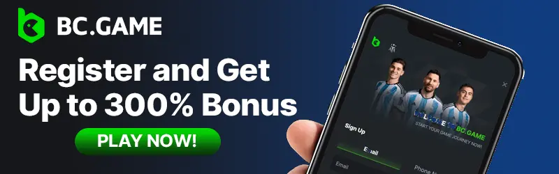 Register and get up to 300% Bonus using BC Game Promo Code