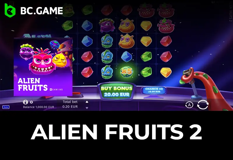 Play Alien Fruits 2 at BC Game Brazil Space Slot Thrills